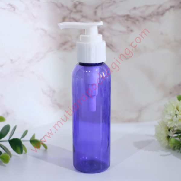 Botol Pump 100ml Purple tutup Putih