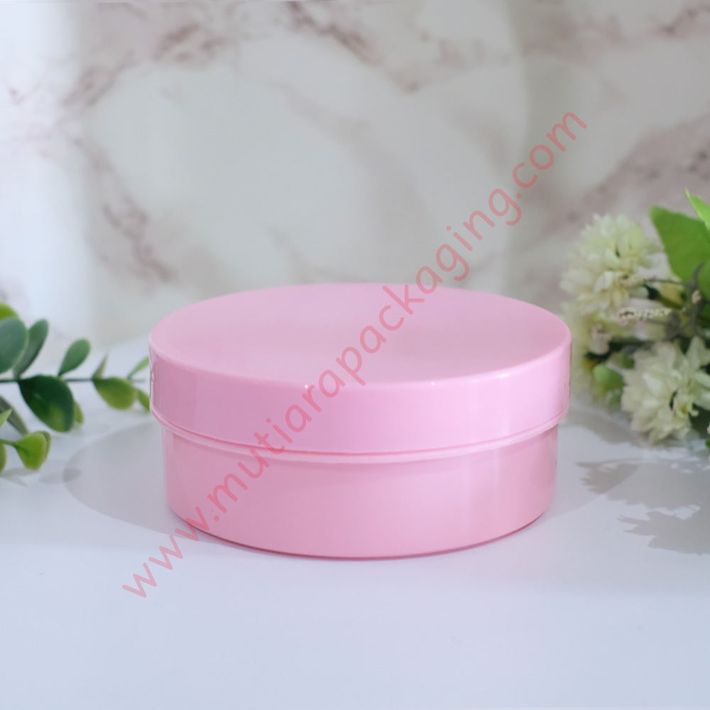 jual kemasan kosmetik pot  lulur 250gr ceper  pink murah 